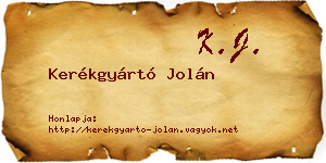 Kerékgyártó Jolán névjegykártya