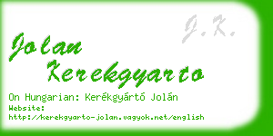 jolan kerekgyarto business card